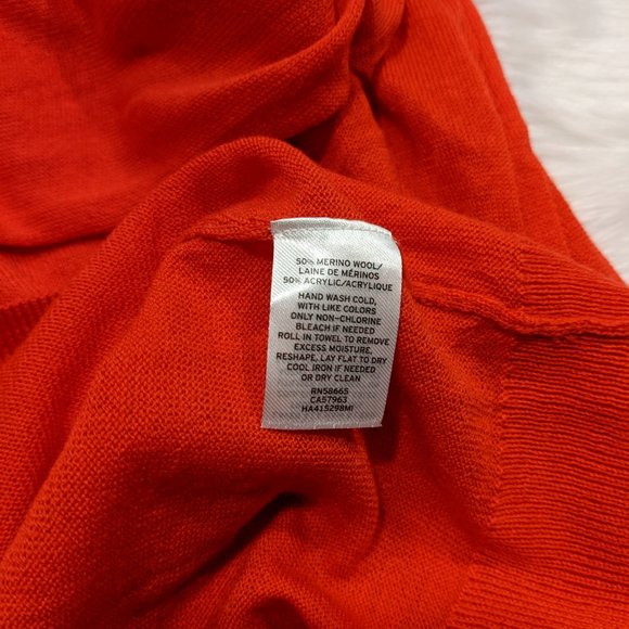 HALOGEN Red Bishop Sleeve Merino Blend Sweater SZ L - Picture 9 of 10